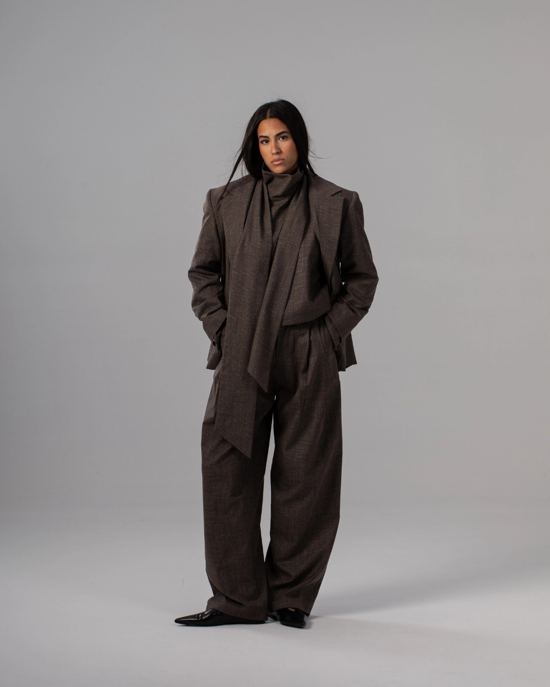 pant108 - شلوار فاستوني چهارخانه تک پيله